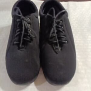 Drew Womens Tulip Sneakers In Black Leather 8.5 M Comfort Walking Shoes Lace Up